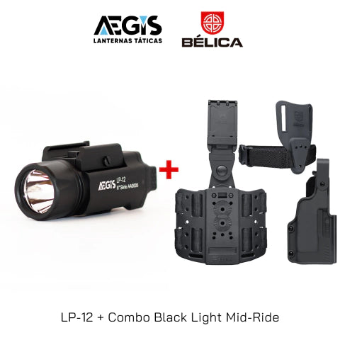 Lanterna AEGIS LP-12 + Coldre Black Light Bélica
