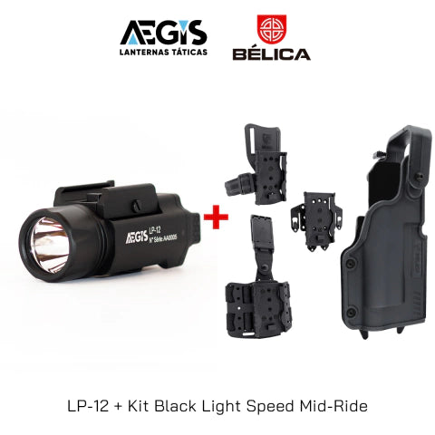 Lanterna AEGIS LP-12 + Coldre Black Light Bélica