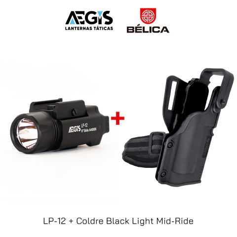 Lanterna AEGIS LP-12 + Coldre Black Light Bélica