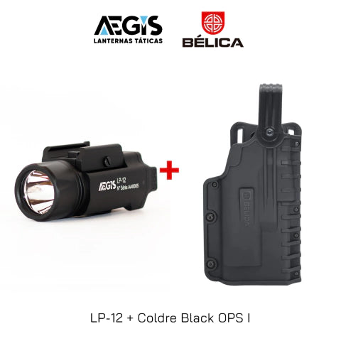 Lanterna AEGIS LP-12 + Coldre Black OPS Bélica