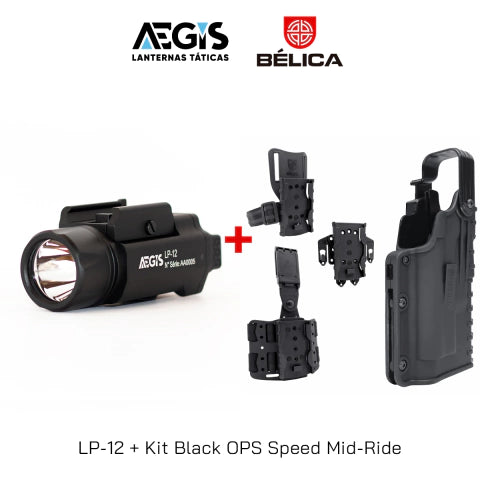 Lanterna AEGIS LP-12 + Coldre Black OPS Bélica