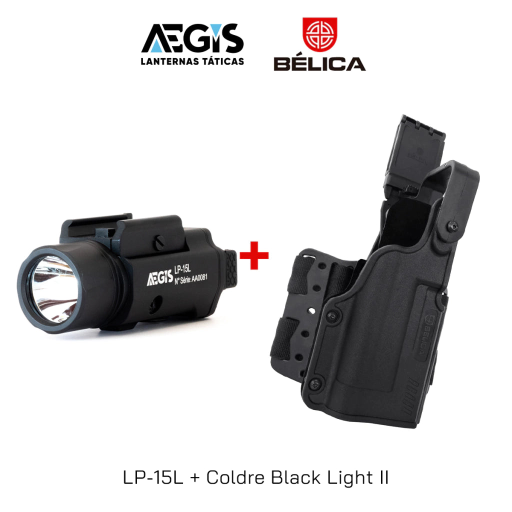 Lanterna AEGIS LP-15L + Coldre Black Light Bélica