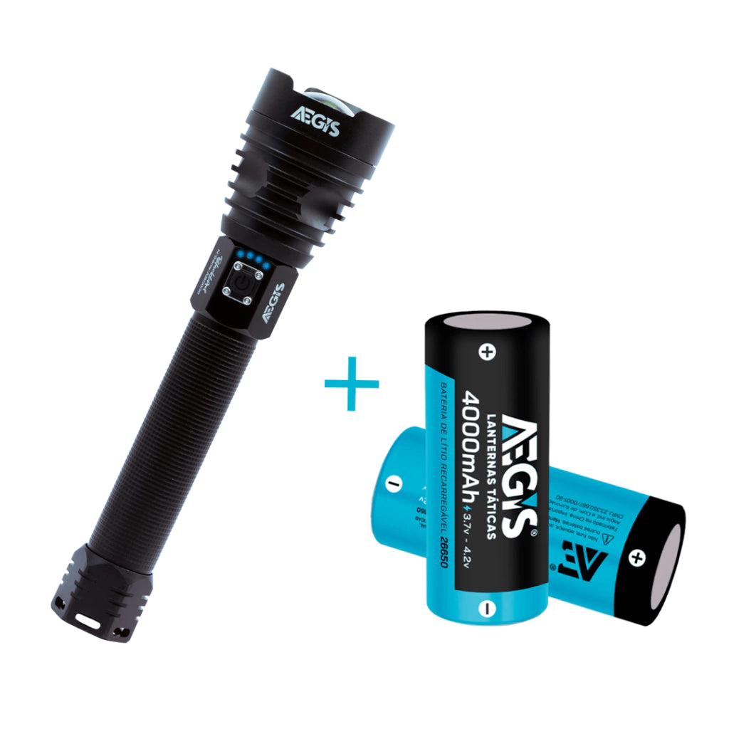 KIT Lanterna Aegis BLACKBIRD + BATERIAS EXTRAS