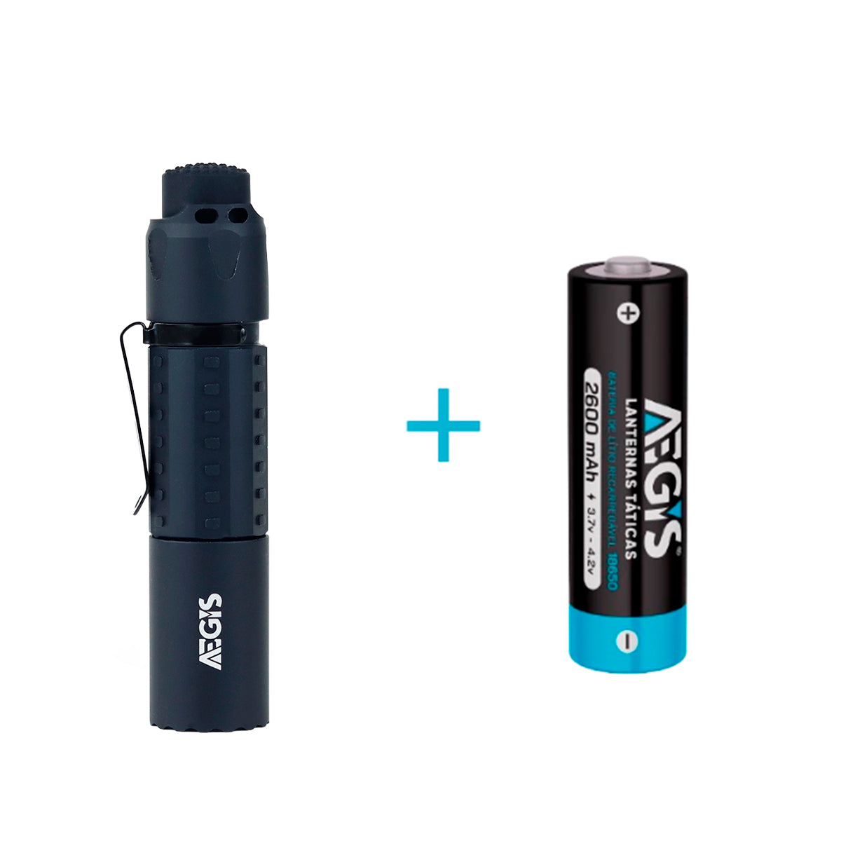 KIT Lanterna Tática Aegis Nox + BATERIA EXTRA