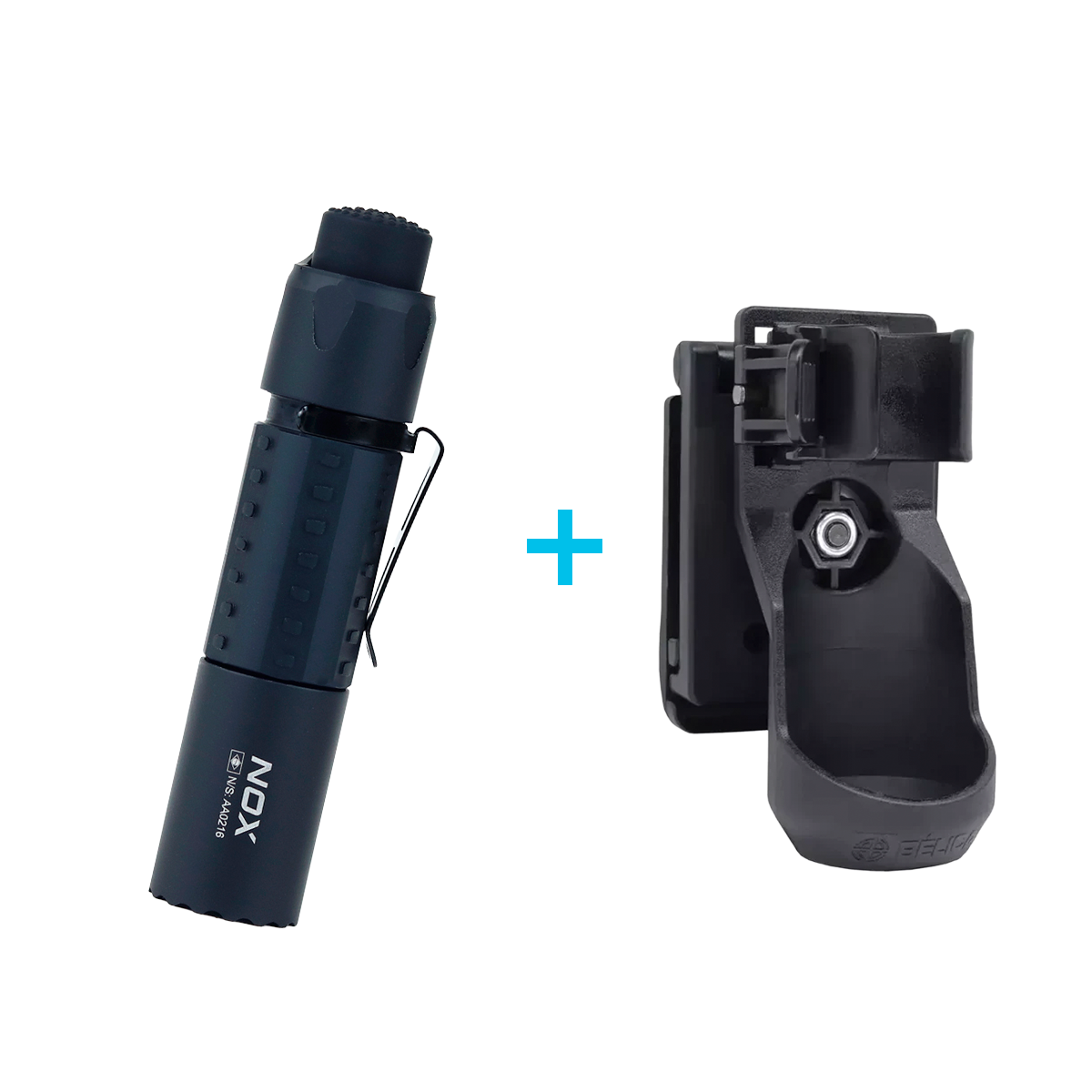 KIT Lanterna Tática Aegis NOX + Porta Lanterna Police Fast Bélica