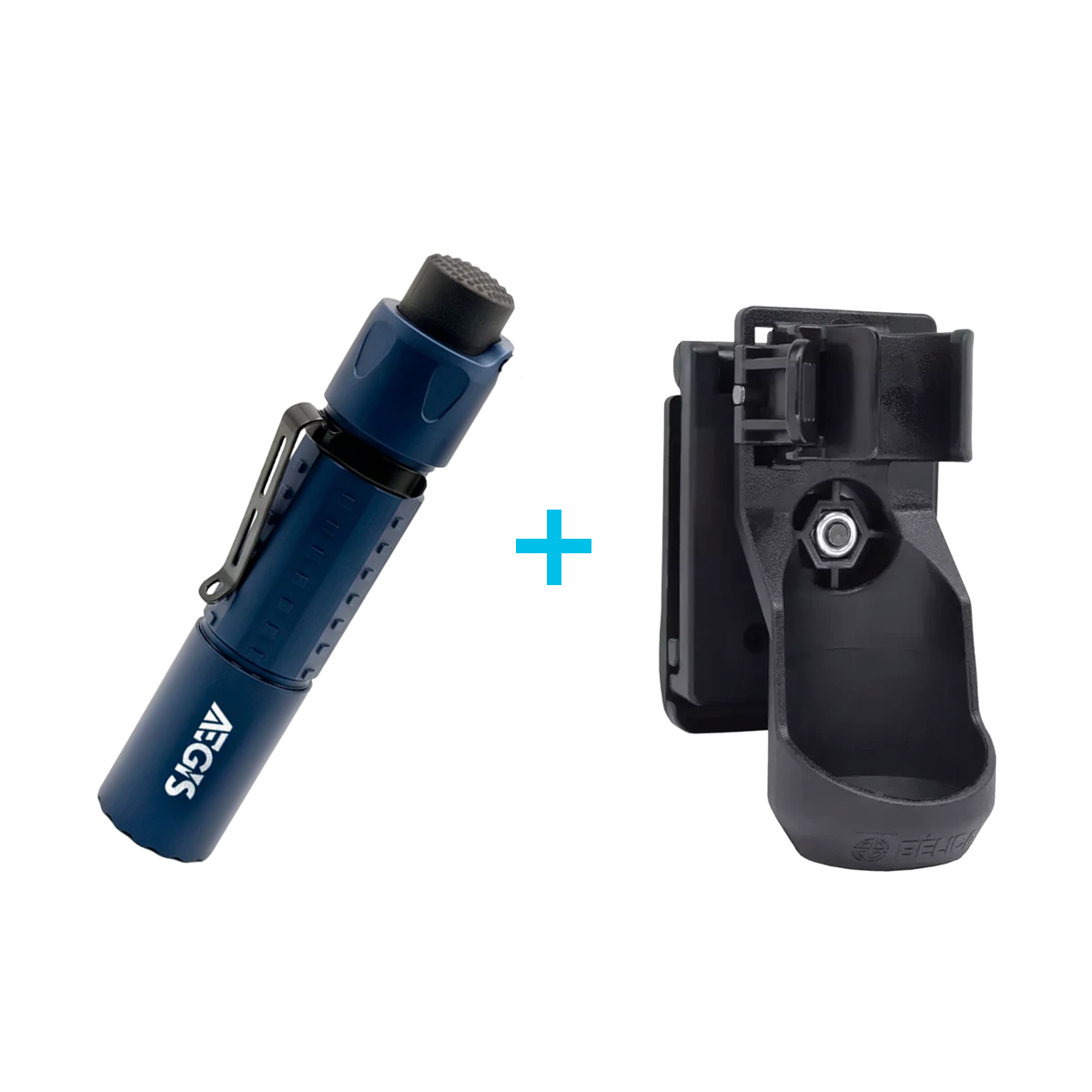 KIT Lanterna Tática Aegis NOX + Porta Lanterna Police Fast Bélica