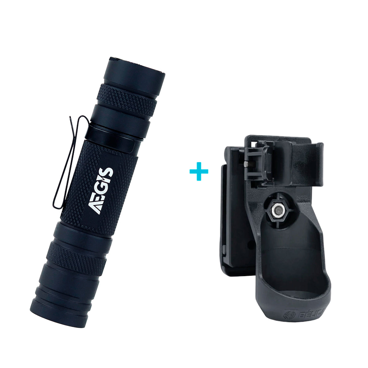 KIT Lanterna Tática Aegis TL-08 + Porta Lanterna Police Fast Bélica